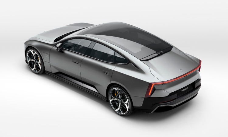 De Polestar 5 van 3/4 hoek achter